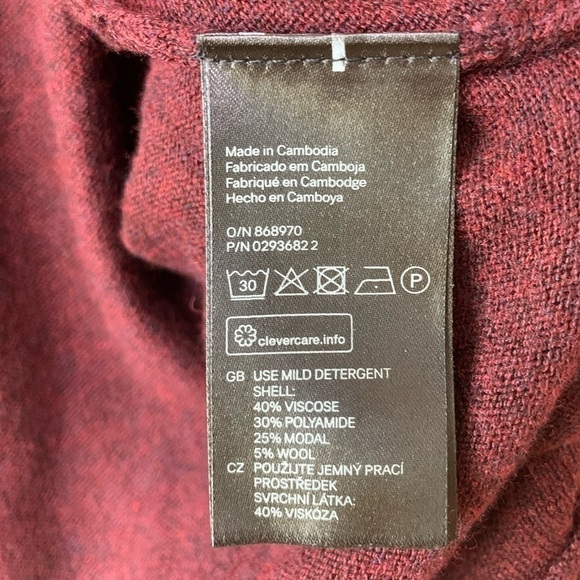 H&M Purple Wrap Front Convertible Wool Blend Sweater Cardigan Size L - Picture 7 of 7